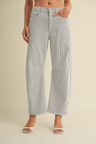 GOLDEN Janie Barrel Jean Blue Stripe