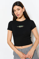 Golden Svana Olive Bead Tee in Black