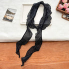 Dipped Shop Minimalist Polka Dots Ruffled Edges Silk Scarf by Dipped Shop