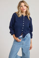 GOLDEN Pilialoha Essential Button Down Cardigan Top Navy