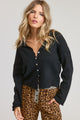 GOLDEN Pilialoha Essential Button Down Cardigan Top Black