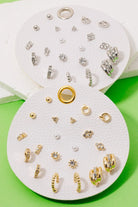 GOLDEN Vinka Mixed Pearl and Gem Stud Earring Set - 10 Pair