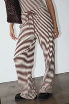 Golden Jacquelina Stripe Pant - Chocolate