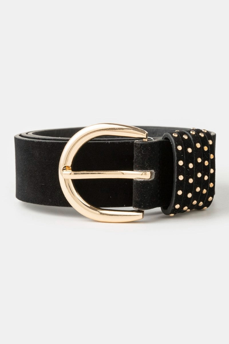 GOLDEN Orianne Soft Microfiber Design Belt Gold Black