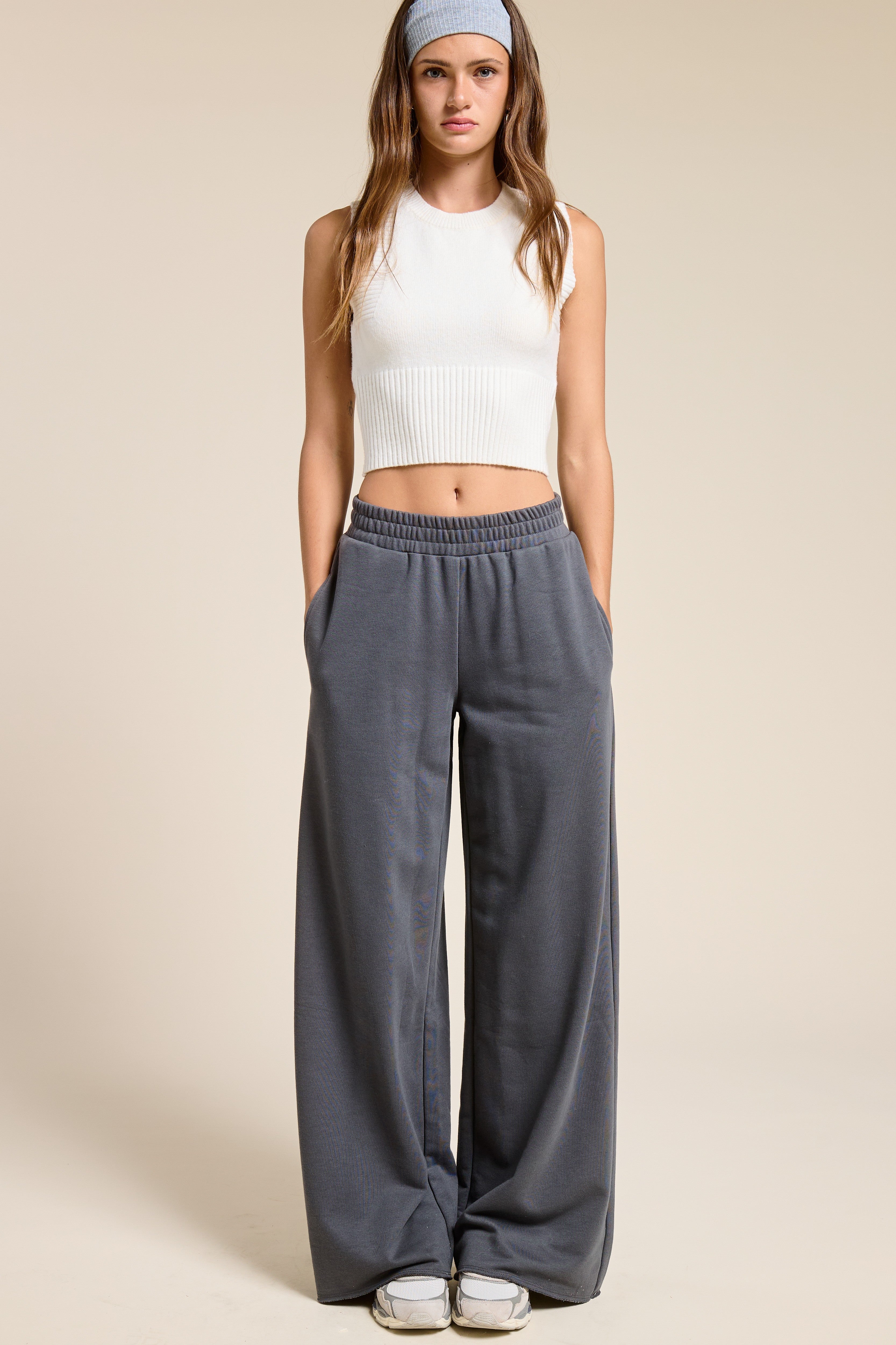 GOLDEN Vanessa Wide Leg Cotton Jogger Sweatpants