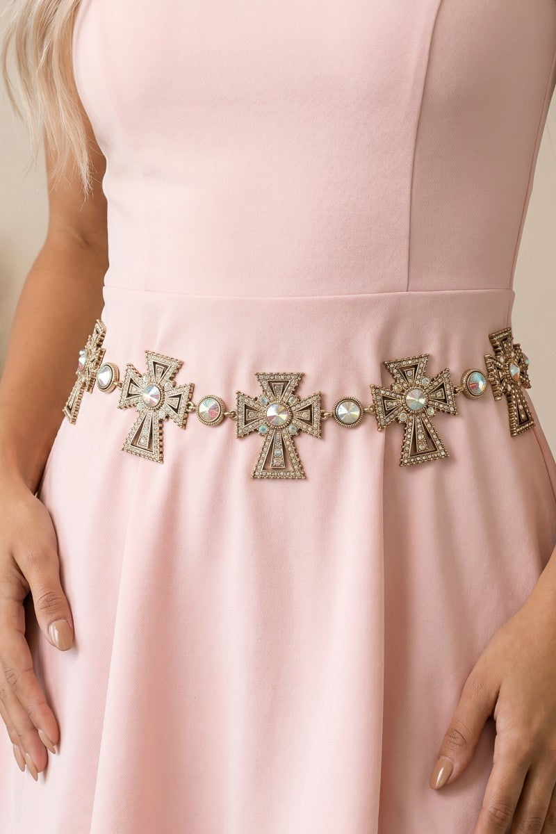 YAZ. Ornate Metal Cross Belt