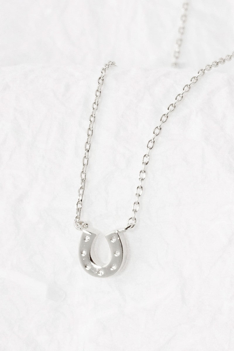 GOLDEN Forged In Belief - Horseshoe Pendant Gold Dipped Necklace