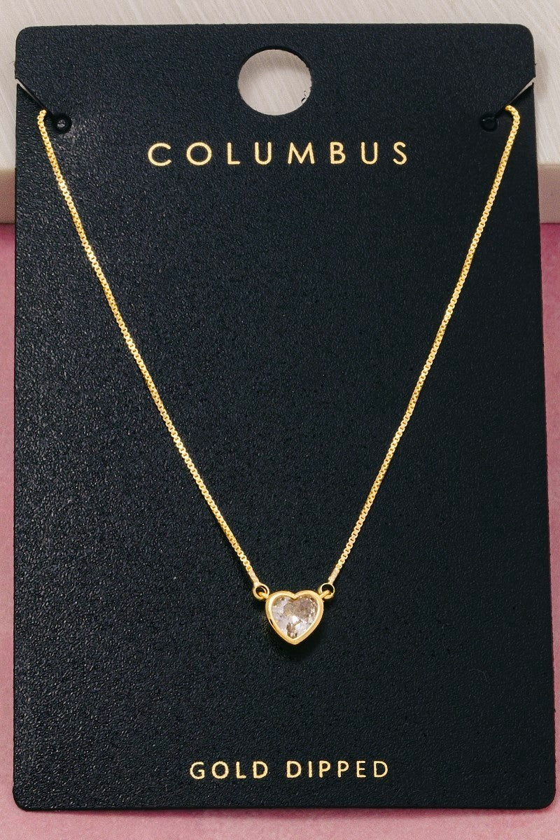 GOLDEN Faustine Necklace w/ CZ Heart