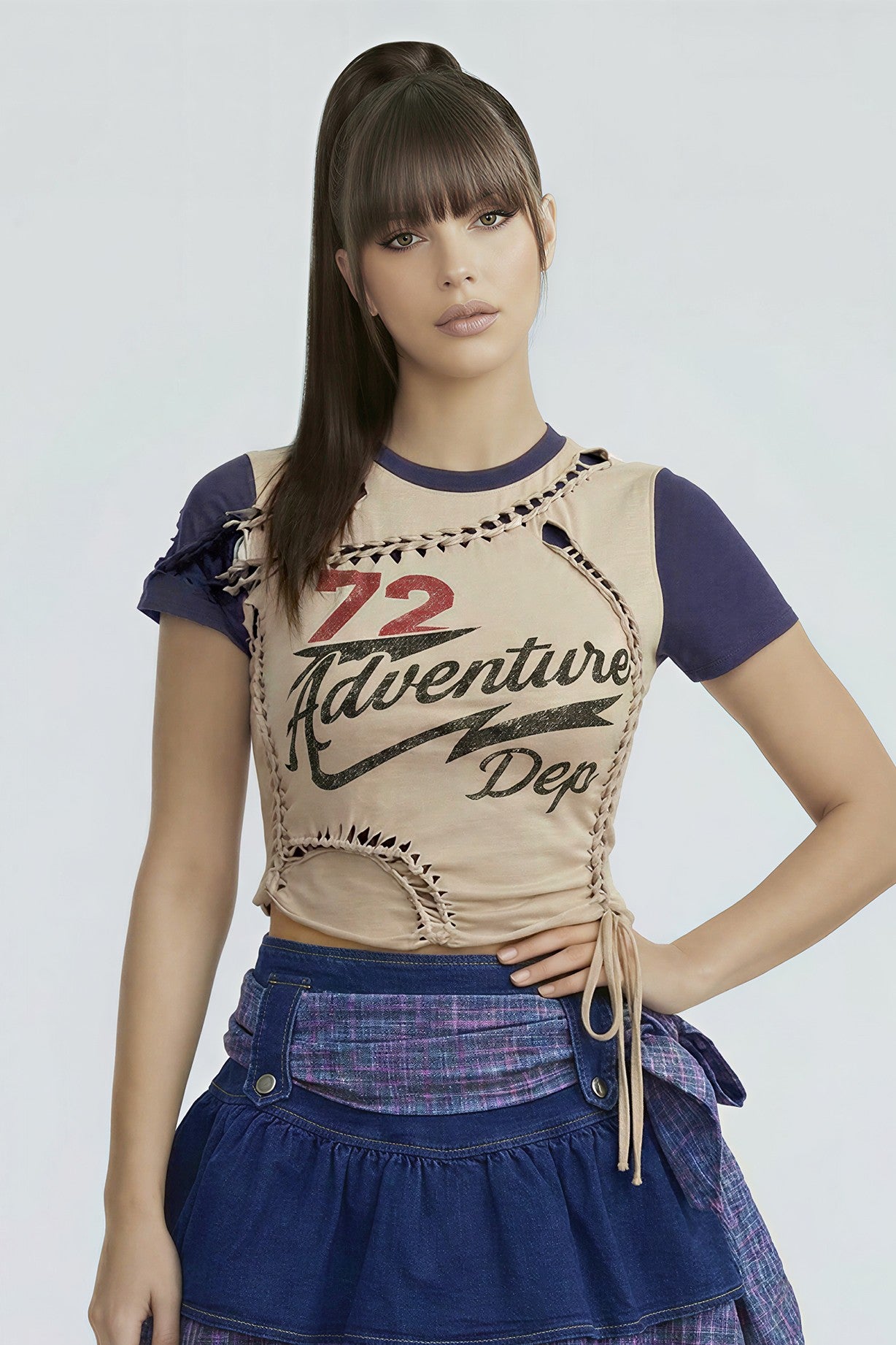 YAZ. Shayne Varsity Renegade Lace-up Graphic Tee