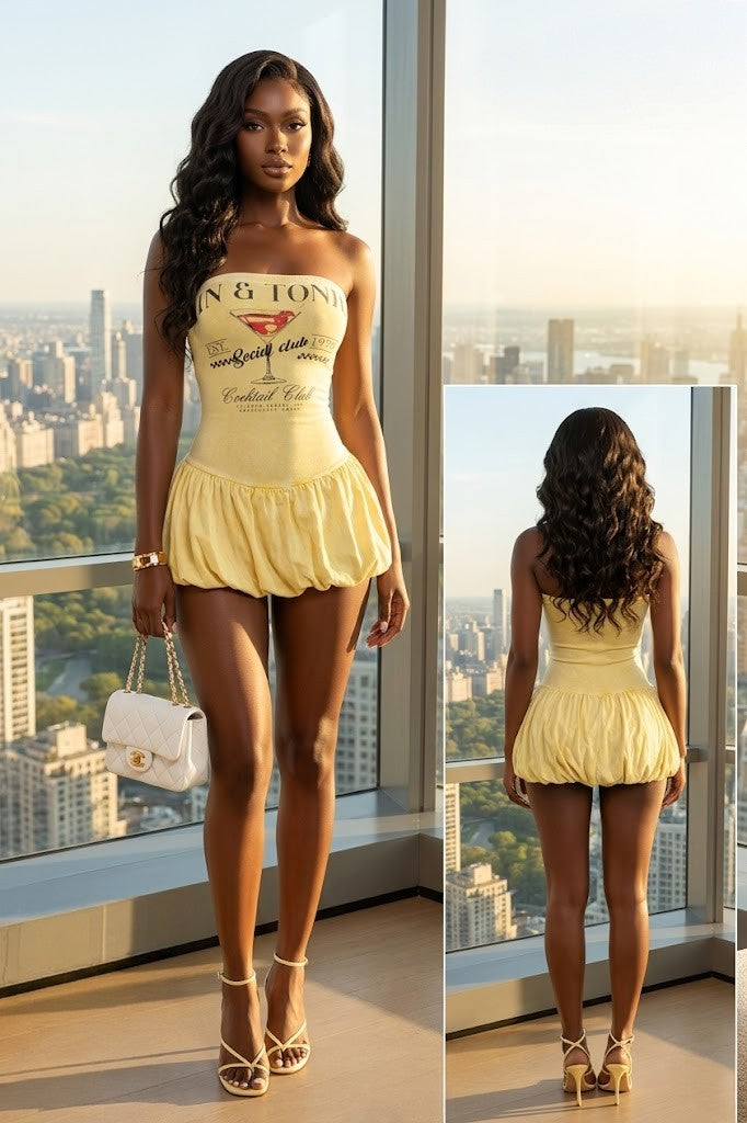 YAZ. Goya Mineral Wash Graphic Print Tube Bubble Romper