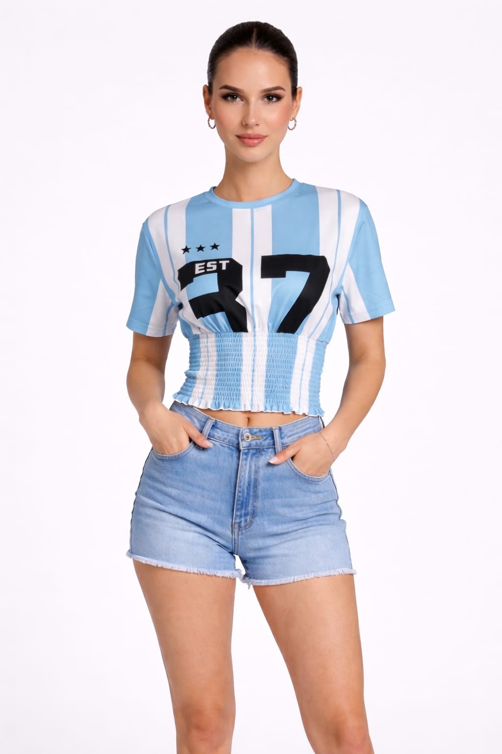 YAZ. Kyla Sporty Chic Shirred Crop Top