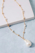 GOLDEN Camilla Pearl Station Chain Pearl Pendant Necklace