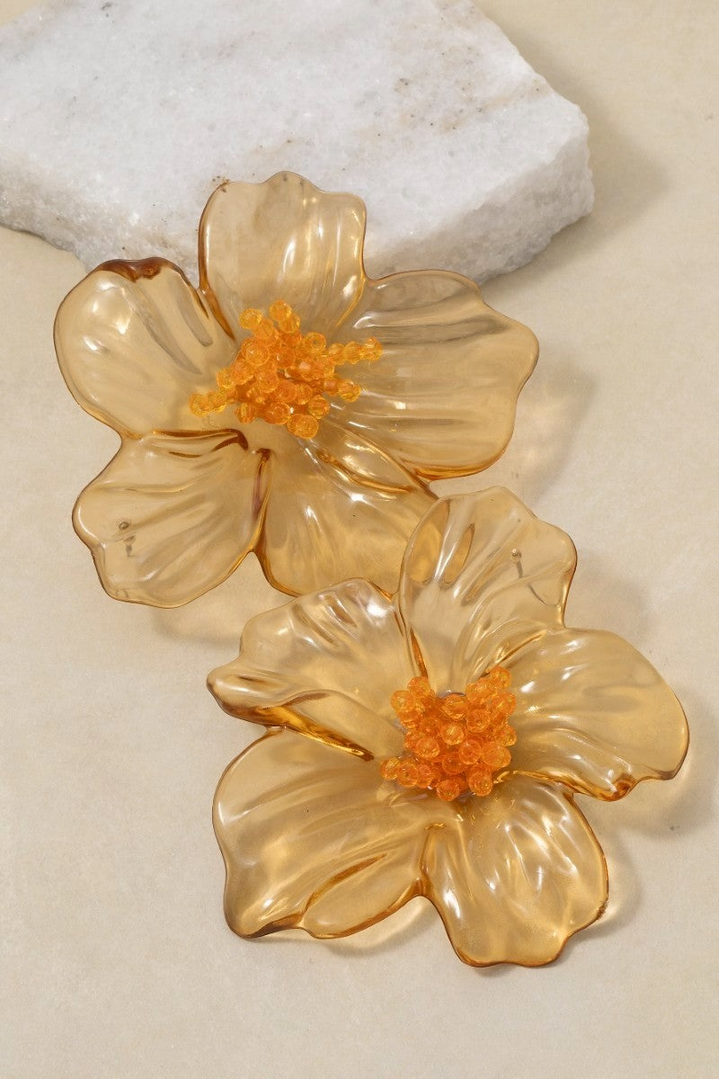 YAZ. Jumbo Resin Flower Earrings