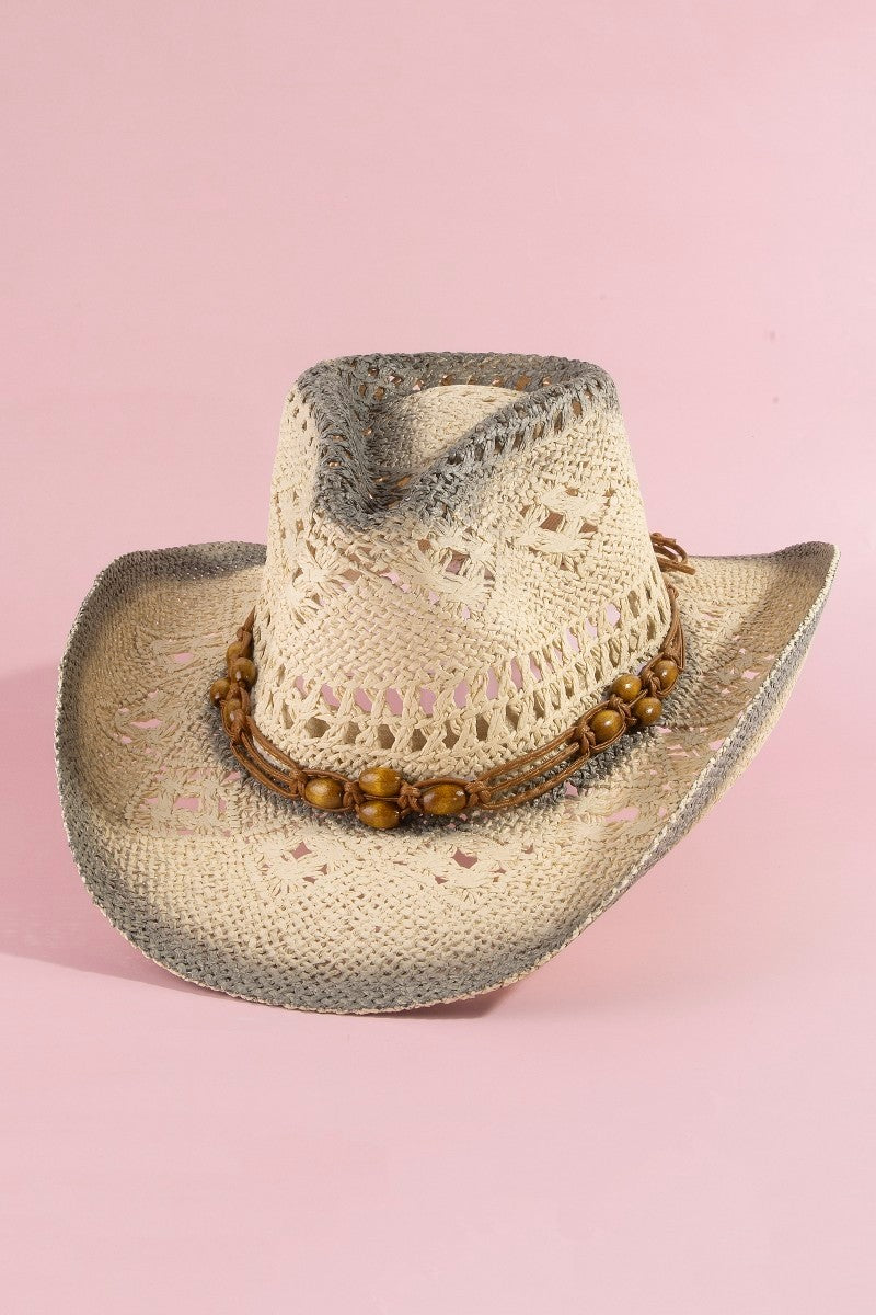 GOLDEN Beatrice Braided Straw Fashion Western Cowboy Hat