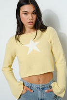 Golden Briarose Star Knit Top Light yellow