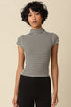 GOLDEN Mila Stripe Mock Neck Top by GOLDEN