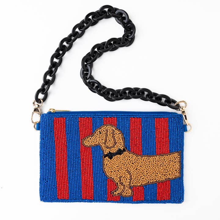 Ink + Alloy Elenor Embroidered Beaded Bags Dachshund