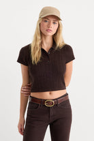 Good American The Micro Cable Polo Espresso