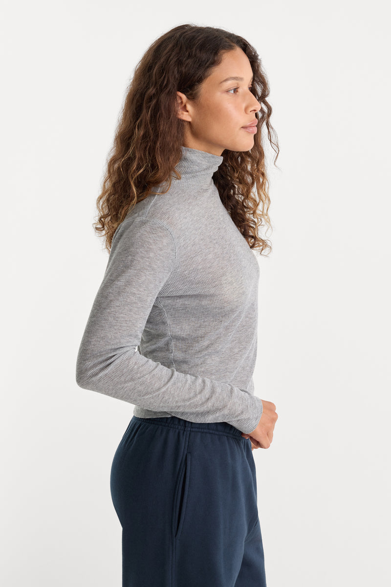 Good American The Sheer Rib Turtleneck by Good American