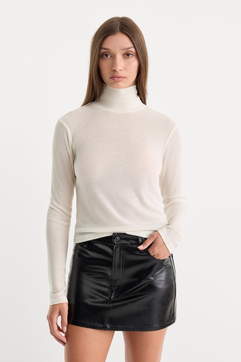Good American The Sheer Rib Turtleneck by Good American