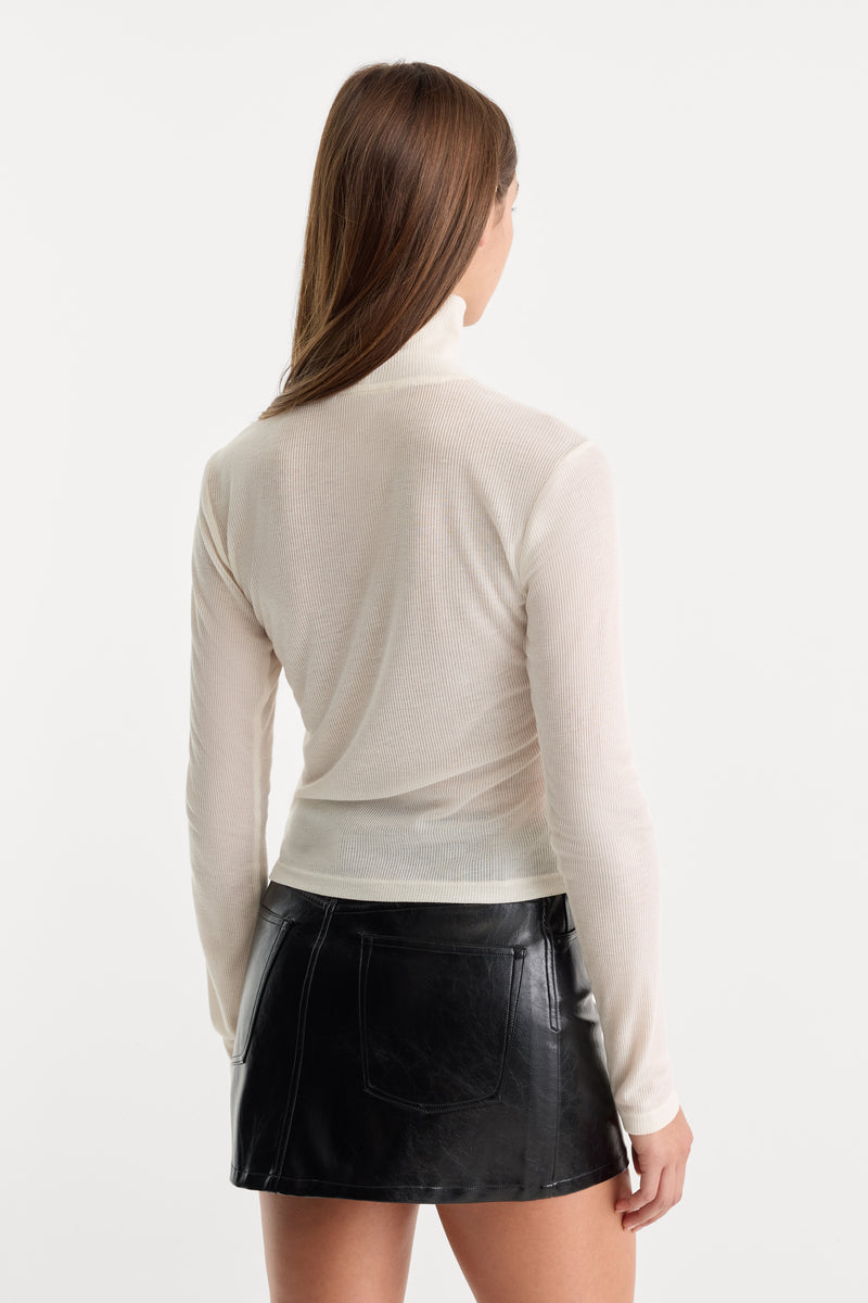 Good American The Sheer Rib Turtleneck by Good American