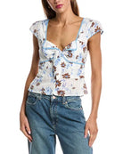 Free People Call Me Baby Blouse - White Combo - Daisy