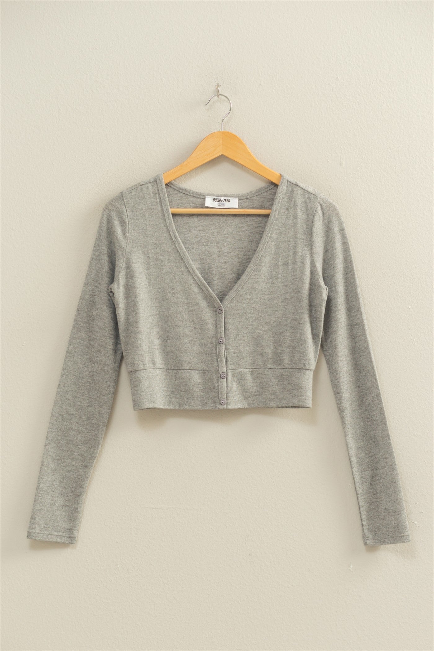 GOLDEN Hyacinth Cropped V-neck Long Sleeve Top