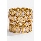 JOSSLYN by Wall to Wall Gold Rhinestone Multi-Shape Eternity Stack Rings | 40R142 by JOSSLYN by Wall to Wall