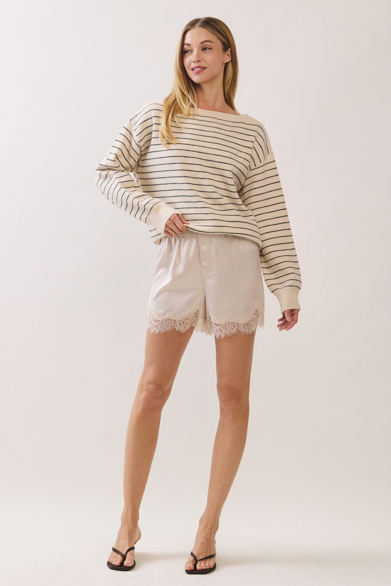 GOLDEN Joske Satin Lace Shorts – Golden