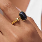 Flanerie by MAIQ Estrella 18K Gold Non-Tarnish Black Stone Ring by Flanerie by MAIQ