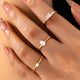 JOSSLYN by Wall to Wall Milky Pink Opal Baguette Teardrop 3-piece Ring Set | 80R301 by JOSSLYN by Wall to Wall