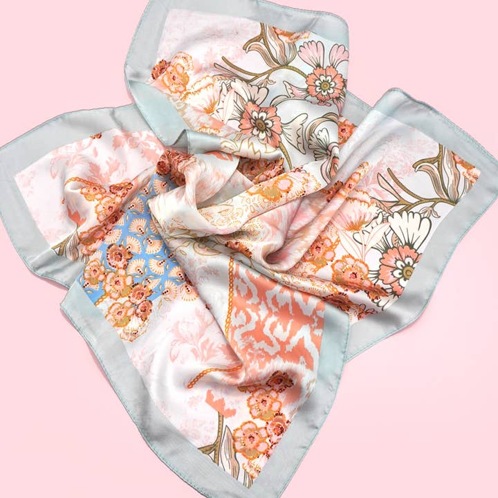 JOSSLYN by Wall to Wall Large Floral Print Bandana Scarf | 40SC682