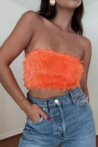 YAZ. Brandy Fringe Fabric Bandeau Crop Top