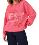PROJECT SOCIAL T Making Spirits Bright Sweatshirt - Heather Raspberry Blossom
