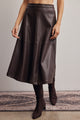 Forte Faux Leather A-Line Midi Skirt by Forte