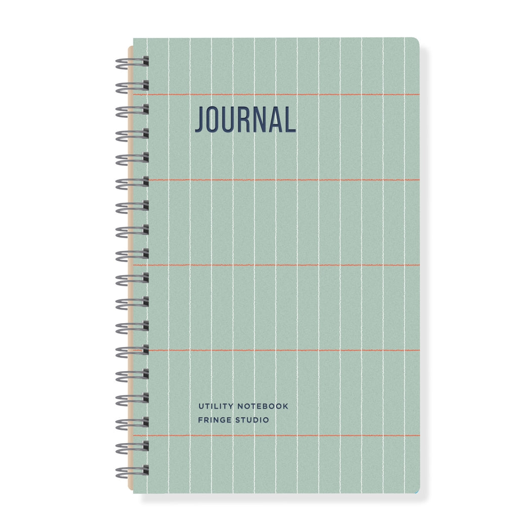 Fringe Studio Utility Paperback Spiral Journal Sage Grid