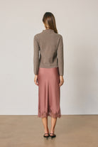 Dress Forum Satin Lace Hem Pencil Skirt by Dress Forum