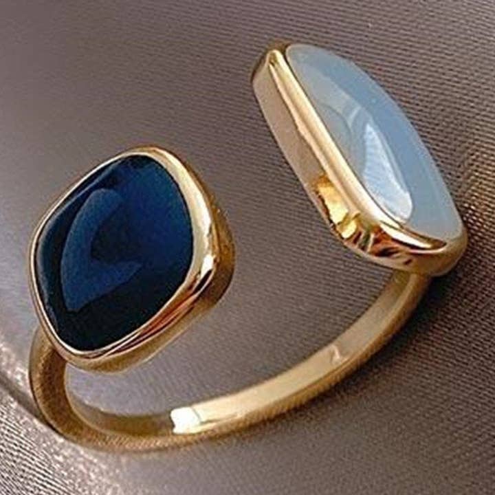 Perimade & Co Simple Enamel Open Statement Stackable Ring by Perimade & Co