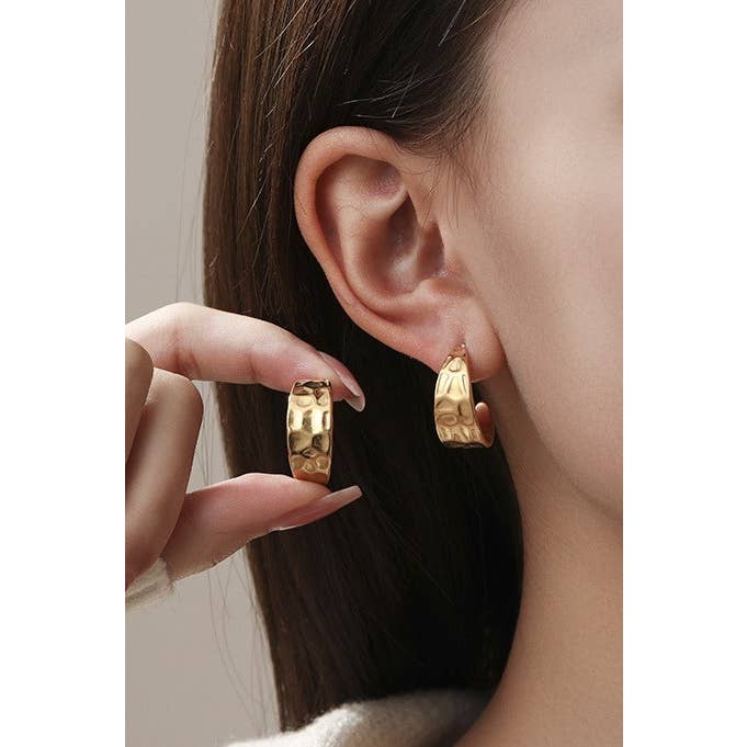 JOSSLYN by Wall to Wall 18K Stainless Steel Waterproof Tarnish Free Hoops Gold - 40E333