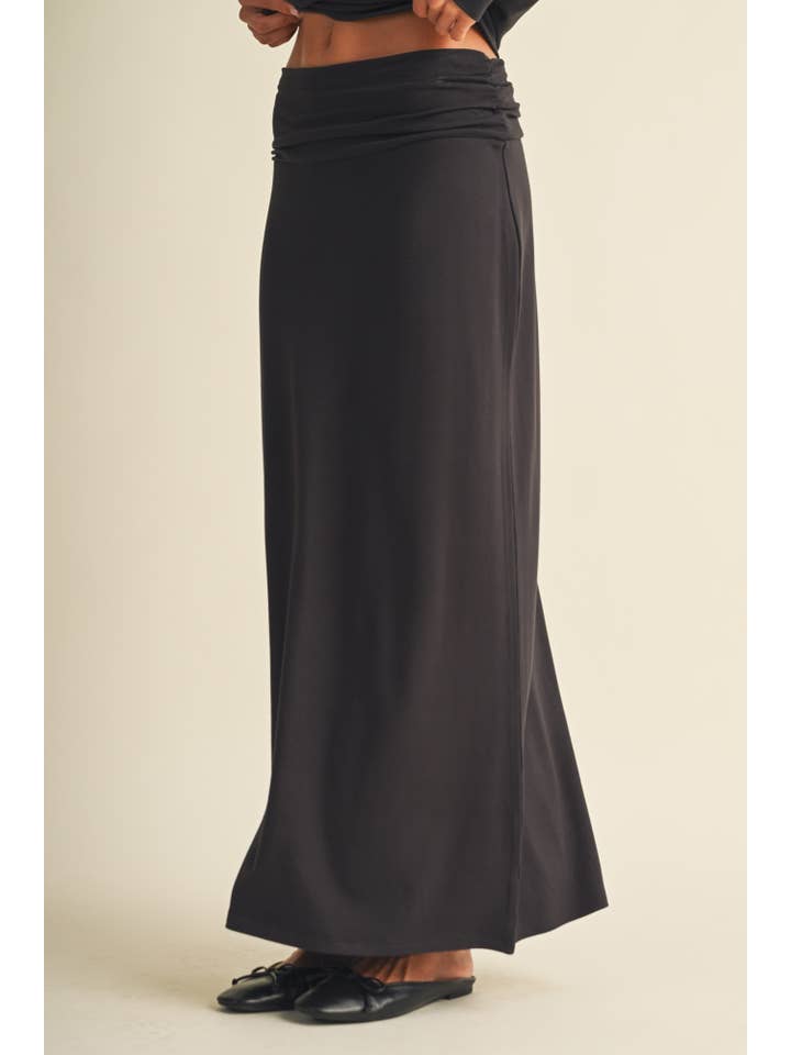 Mustard Seed Ruched Waistband Jersey Knit Skirt by Mustard Seed