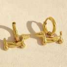 Perimade & Co Playful Dachshund Dog Drop Hoop Earrings by Perimade & Co