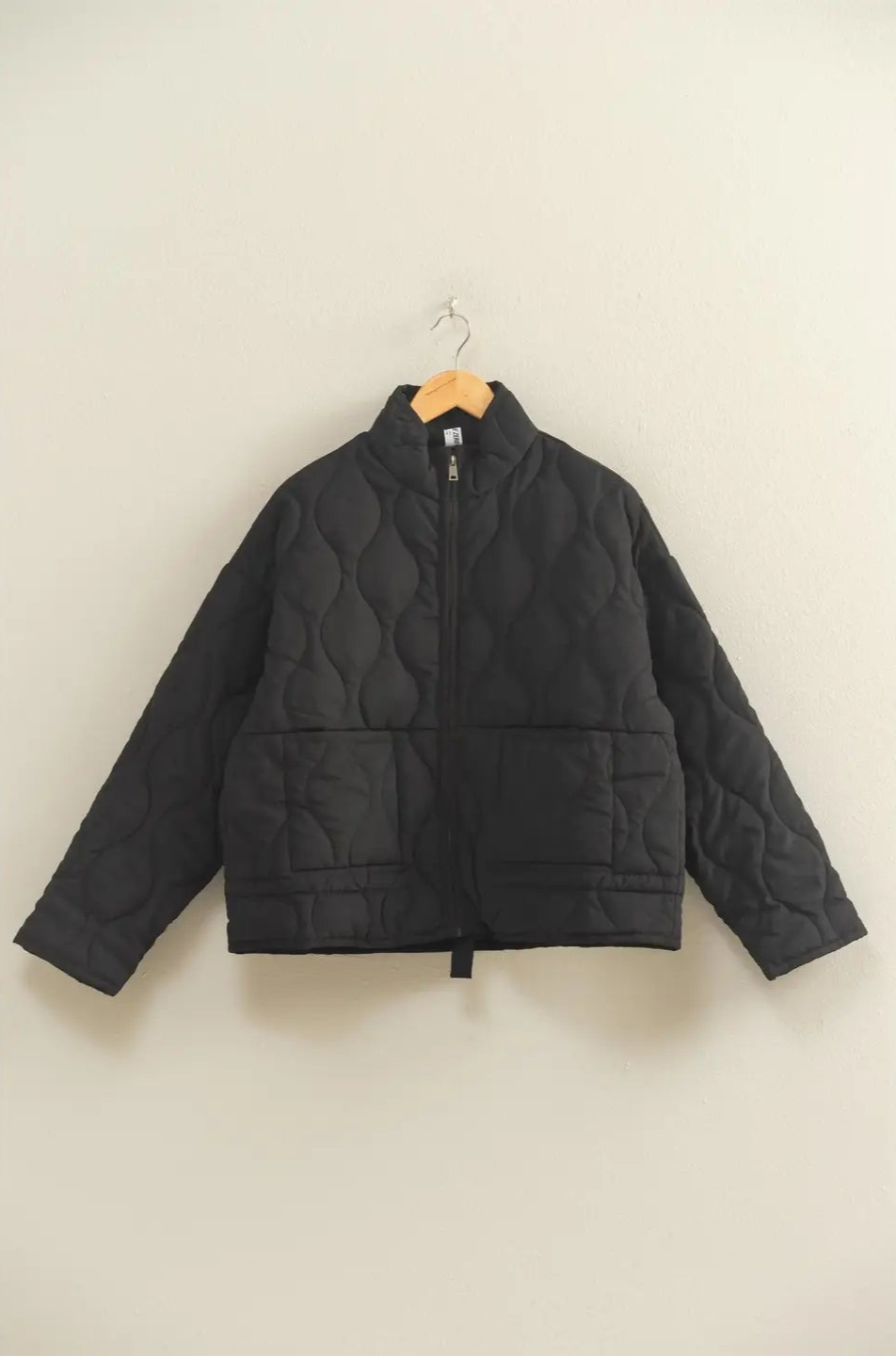 HYFVE  Quilted Jacket with Drawstring Hem in Black