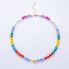 Aim Eternal 18K Gold Filled Colorful Candy Gemstone Rondelle Bead Chain Necklace 17.5 Inch with Extender by Aim Eternal