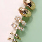 JOSSLYN by Wall to Wall Trio Pearl Diamond Cut Huggie Hoop