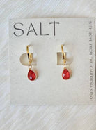 SALT by Sarah Curtis Ruby Red Huggie Hoops