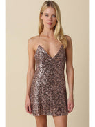 Olivaceous Zoie Sequin Dress - Rust Brown