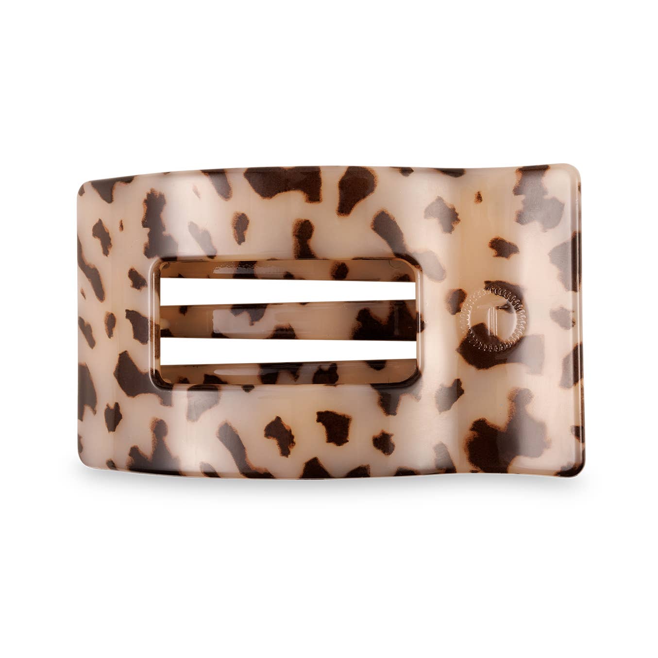 TELETIES Flat Rectangle Hair Clip | Small - Almond Beige