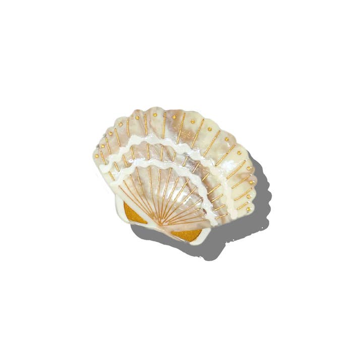 Solar Eclipse Hand-Painted Seashell Claw Hair Clip by Solar Eclipse