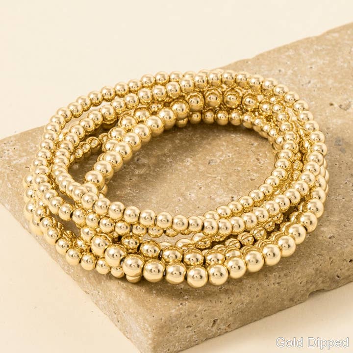 Anarchy Street Gold Dipped Ball Bead Bracelet Set Gold