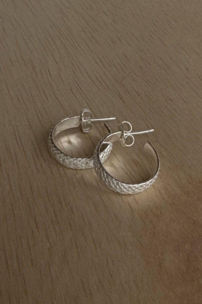 Breezi Mae Snake Print Band Stud Hoops